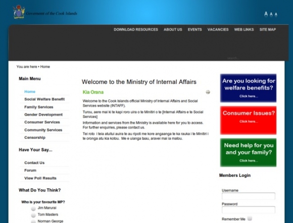 Ministry of Internal Affairs - Cook Island